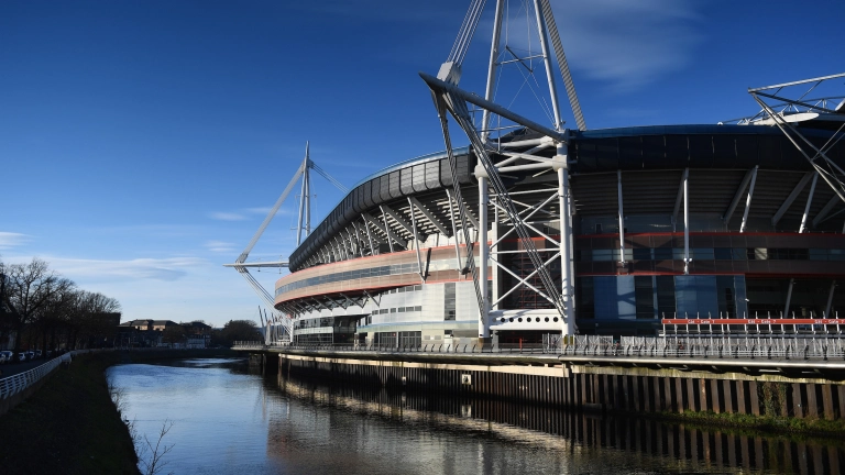External view of a sport and events stadium.