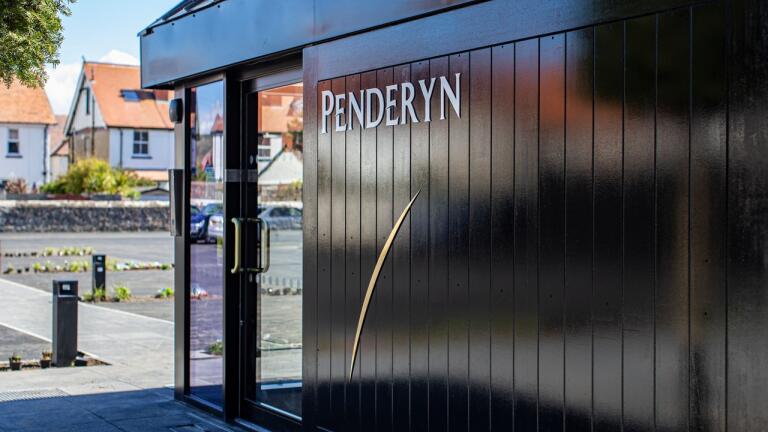 Penderyn sign on side of building