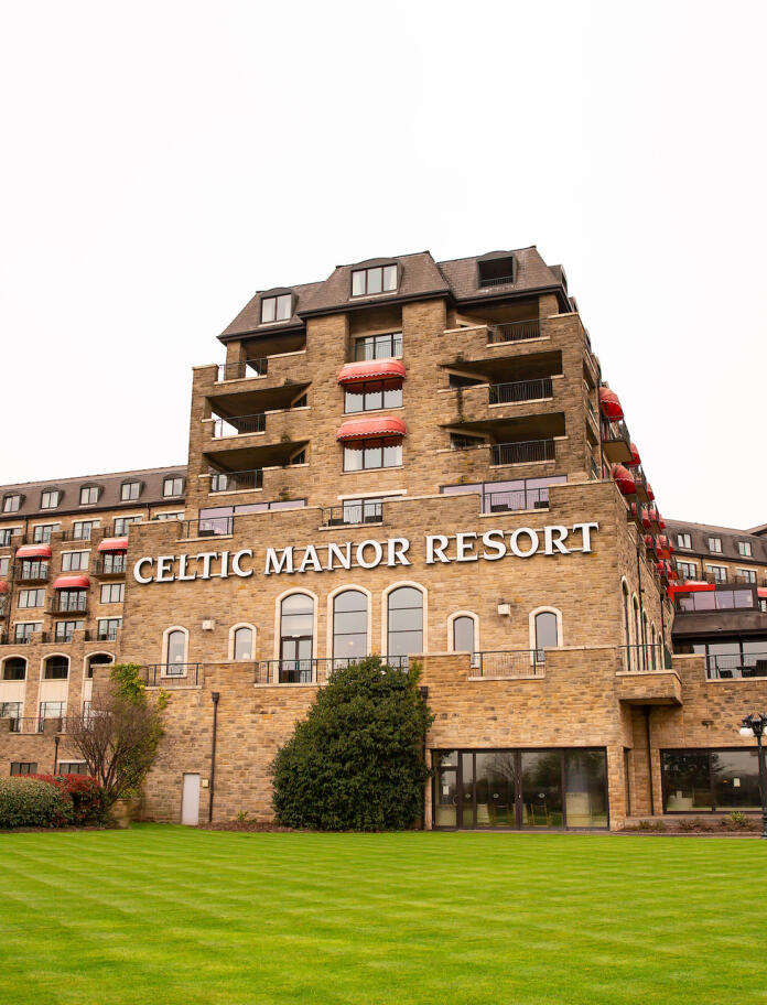 Exterior of the Celtic Manor Resort.