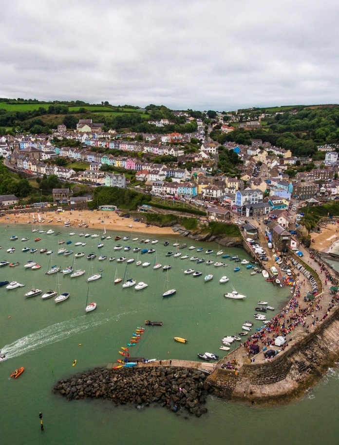 New Quay harbour from above.