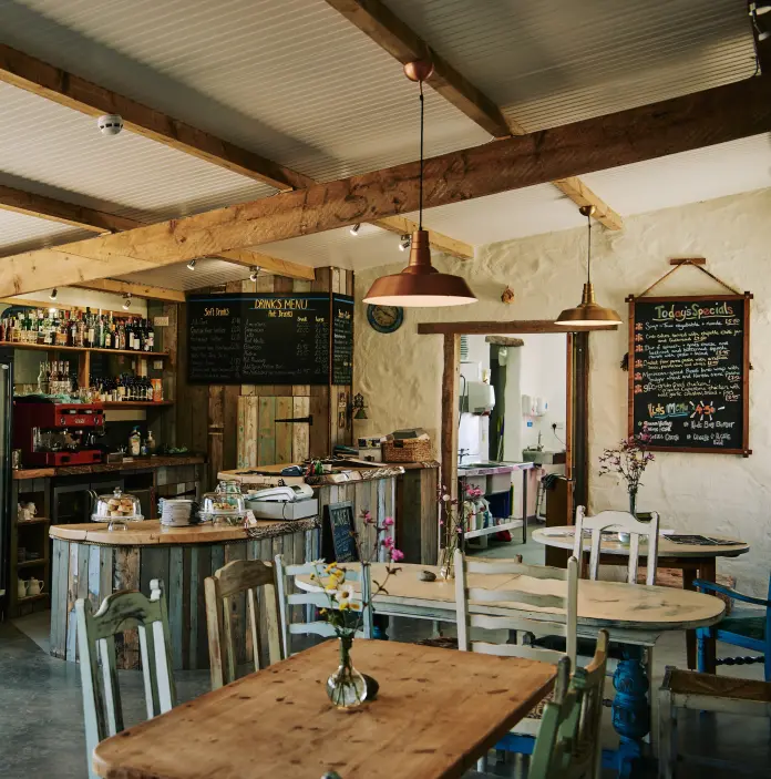 The dining room at the Grub Kitchen Bug Farm.
