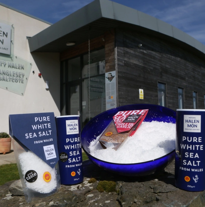 Halen Môn sea salt outside teh visitor centre