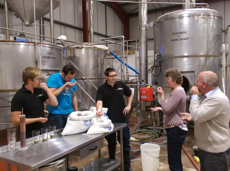 A brewery tour taking place.