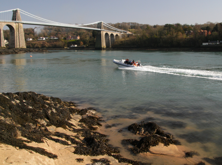 Ribride heading towards Menai Bridge, Anglesey