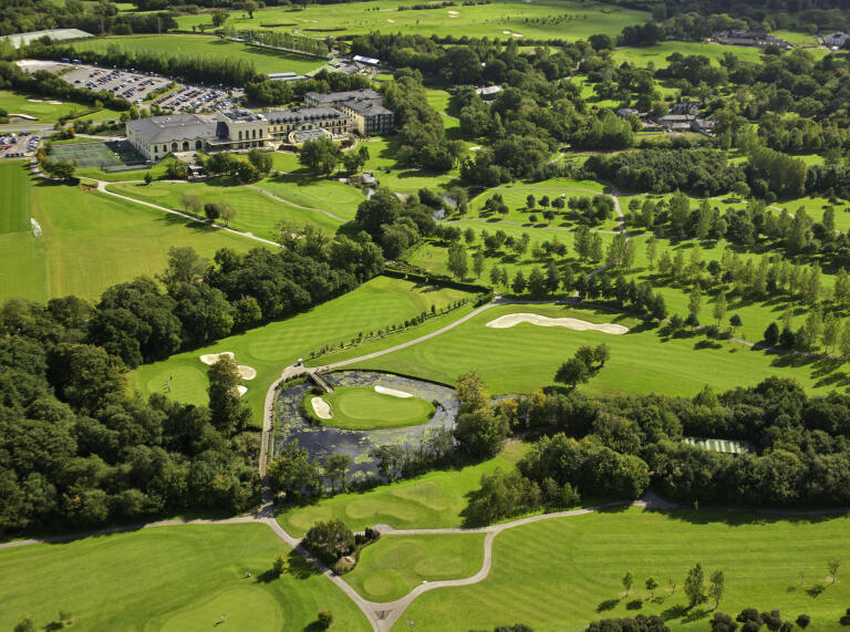 Aerial shot of the golf course at the Vale Resort.