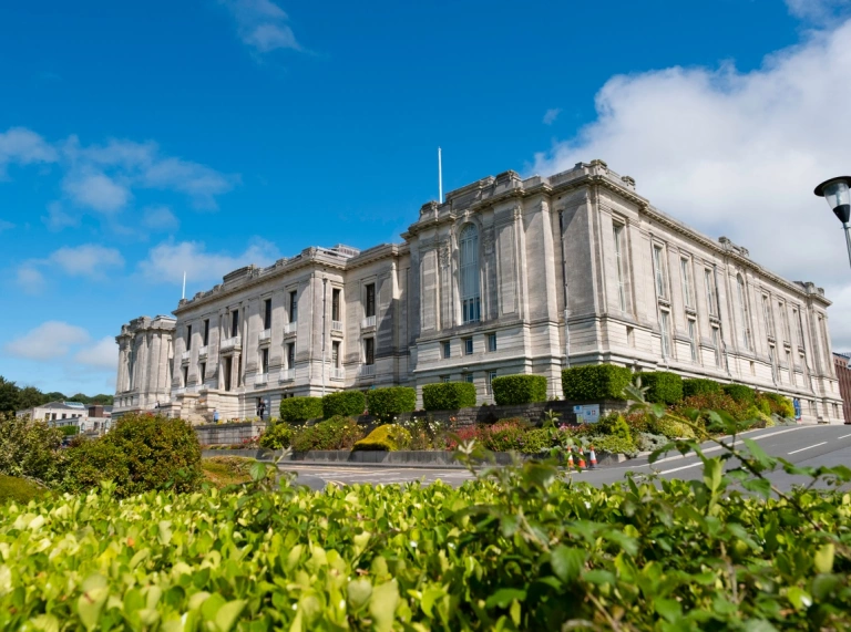 Outside view of The National Library of Wales.