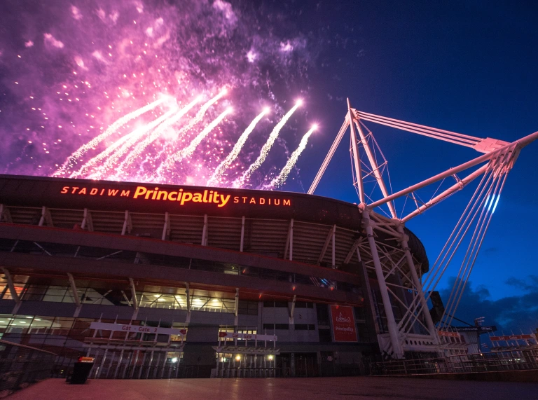 Fireworks at Principality Stadium