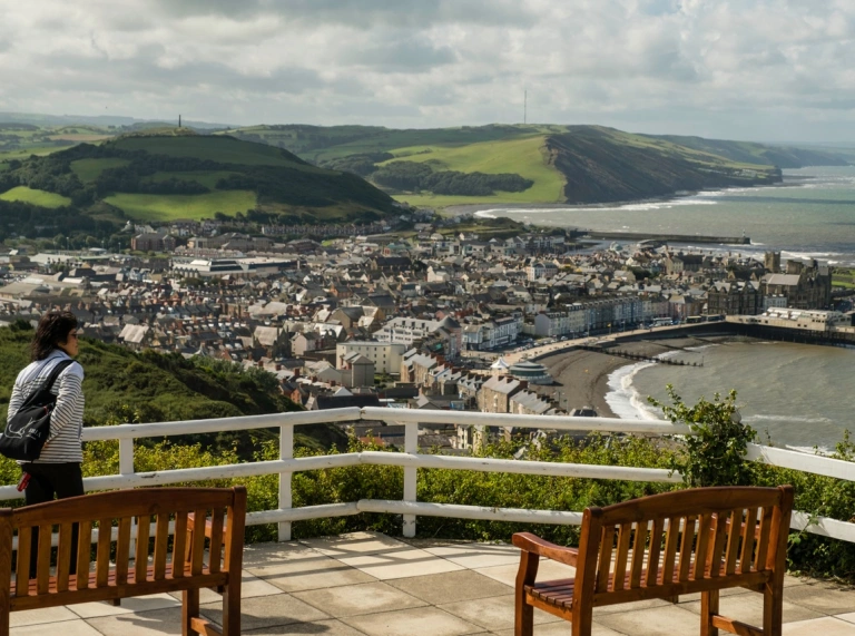 Overlooking Aberystwyth town and sea