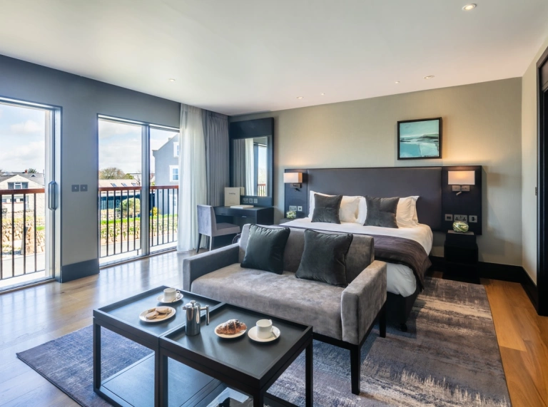 Luxury bedroom with garden view at Twr y Felin Pembrokeshire