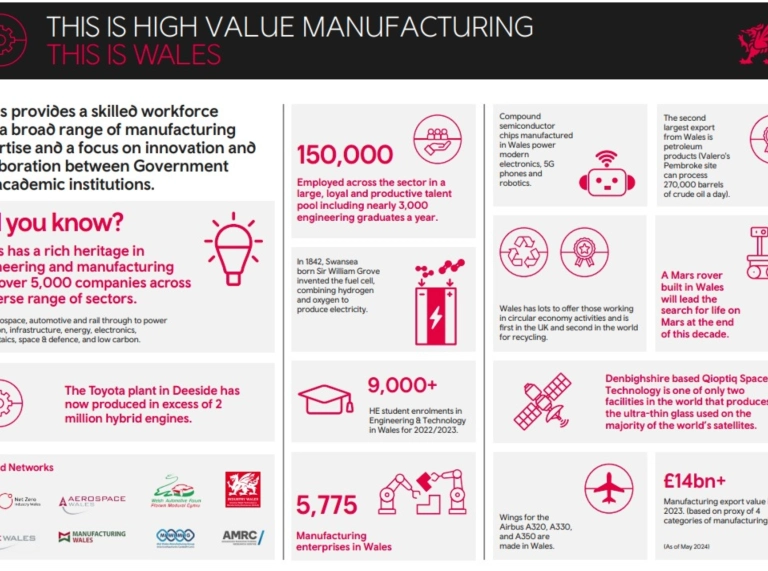 statistic on High Value Manufacturing in Wales sector strengths