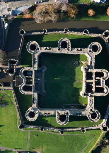 Aerial view of Beaumaris Castle