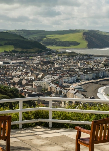 Overlooking Aberystwyth town and sea