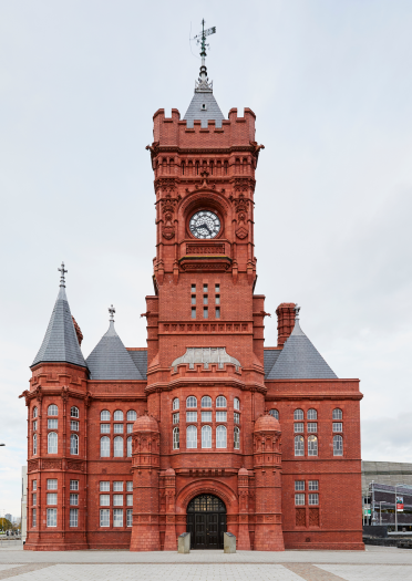 Pierhead building in Cardiff Bay.