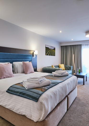 Superior room in Llanerch Vineyard hotel.
