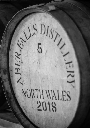 Barrels at Aber Falls Distillery.