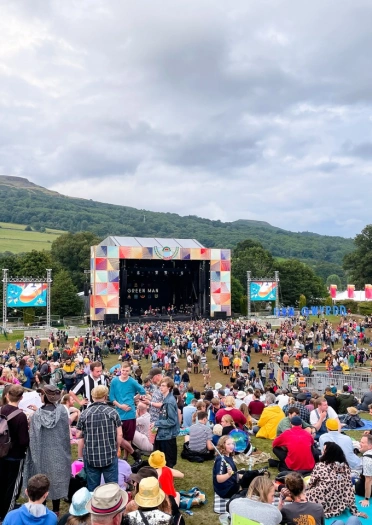 Green Man Festival stage and audience watching