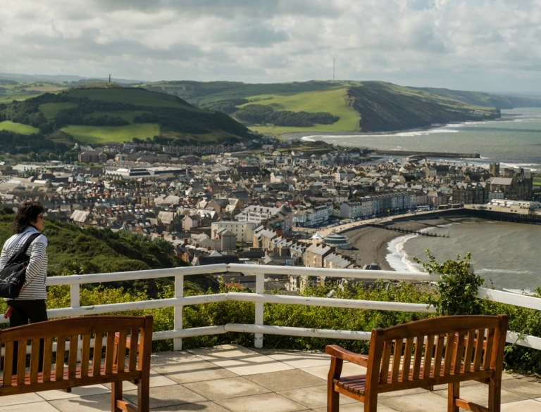 Overlooking Aberystwyth town and sea