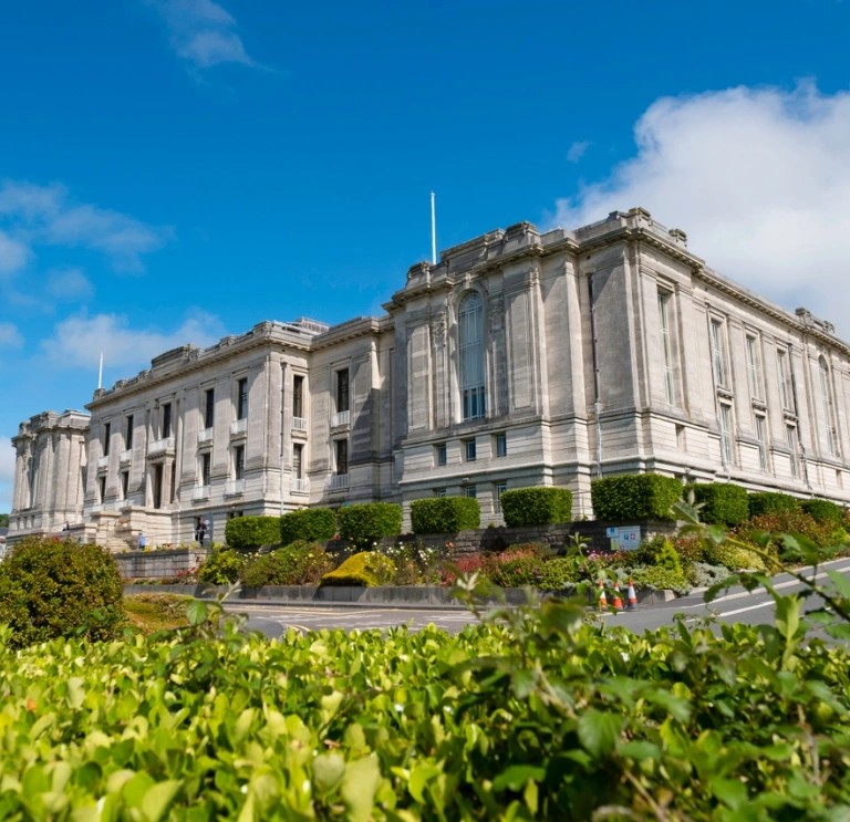 Outside view of The National Library of Wales.