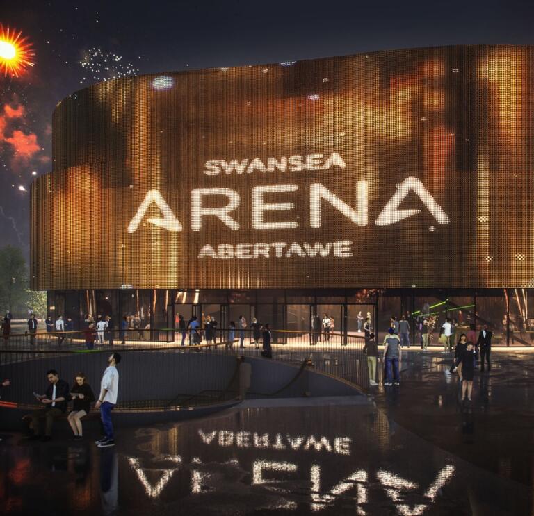 Exterior image of Swansea Arena.