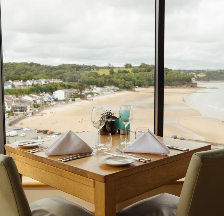 restaurant overlooking the sea at St Brides Pembrokeshire