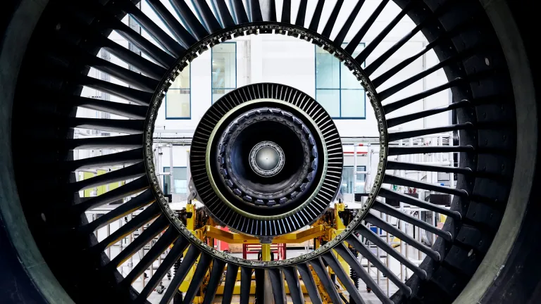 Image of large aerospace wheel at GE aviation South Wales