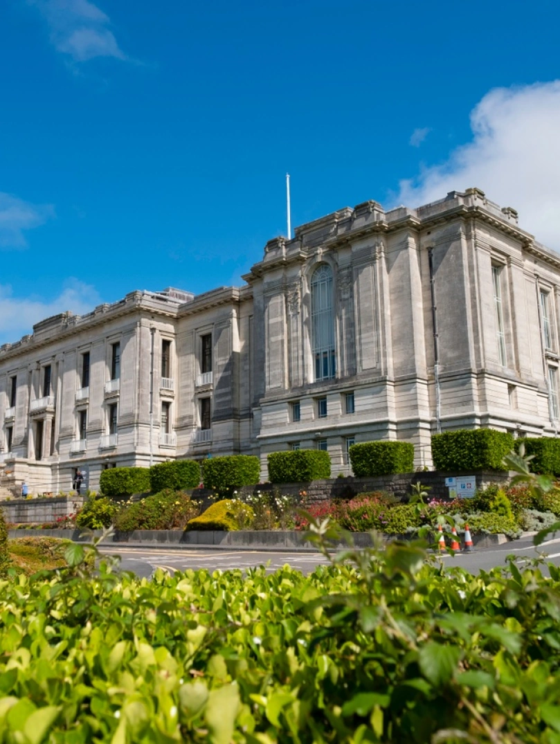 Outside view of The National Library of Wales.
