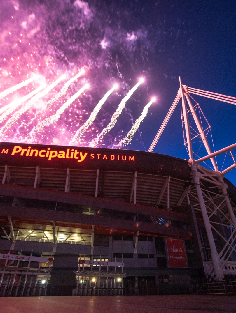 Fireworks at Principality Stadium