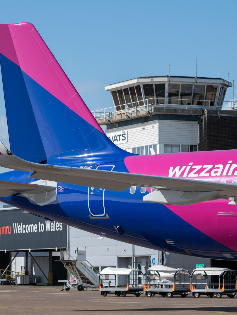 Wizz Air Aircraft in Cardiff Airport