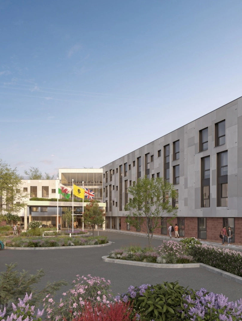 Artistic external impression of a new hotel.