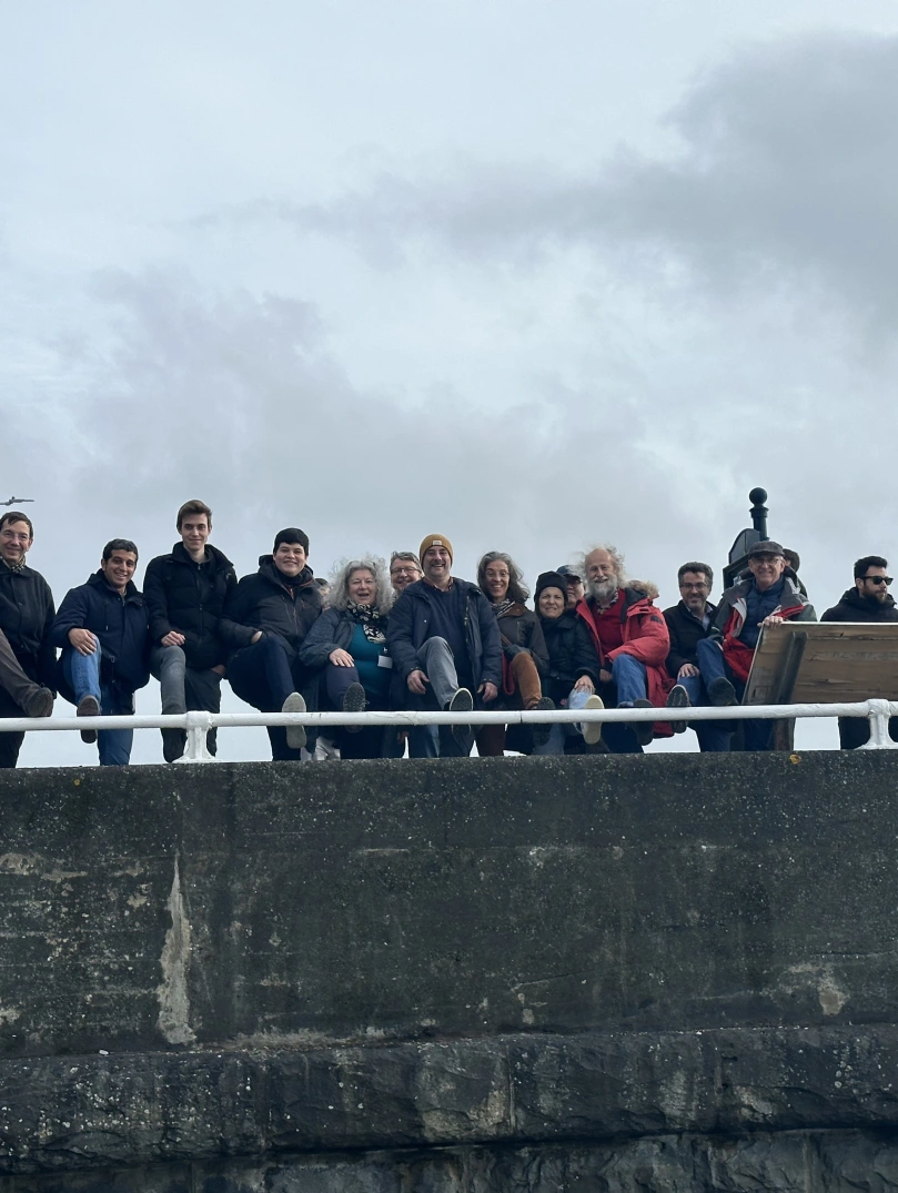 Delegates kicking the bar on Aberystwyth pier