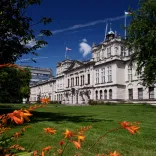 Outside Cardiff University building.