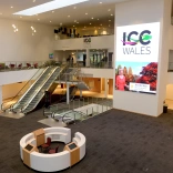 The foyer of a large conference and events centre.