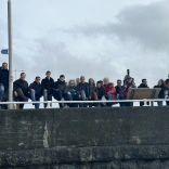 Delegates kicking the bar on Aberystwyth pier