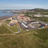 aerial view of Swansea Bay Univerity campus