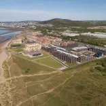 aerial image of swansea university 