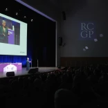 Royal College of General Practioners Conference 2025 speaker on stage at ICC Wales 
