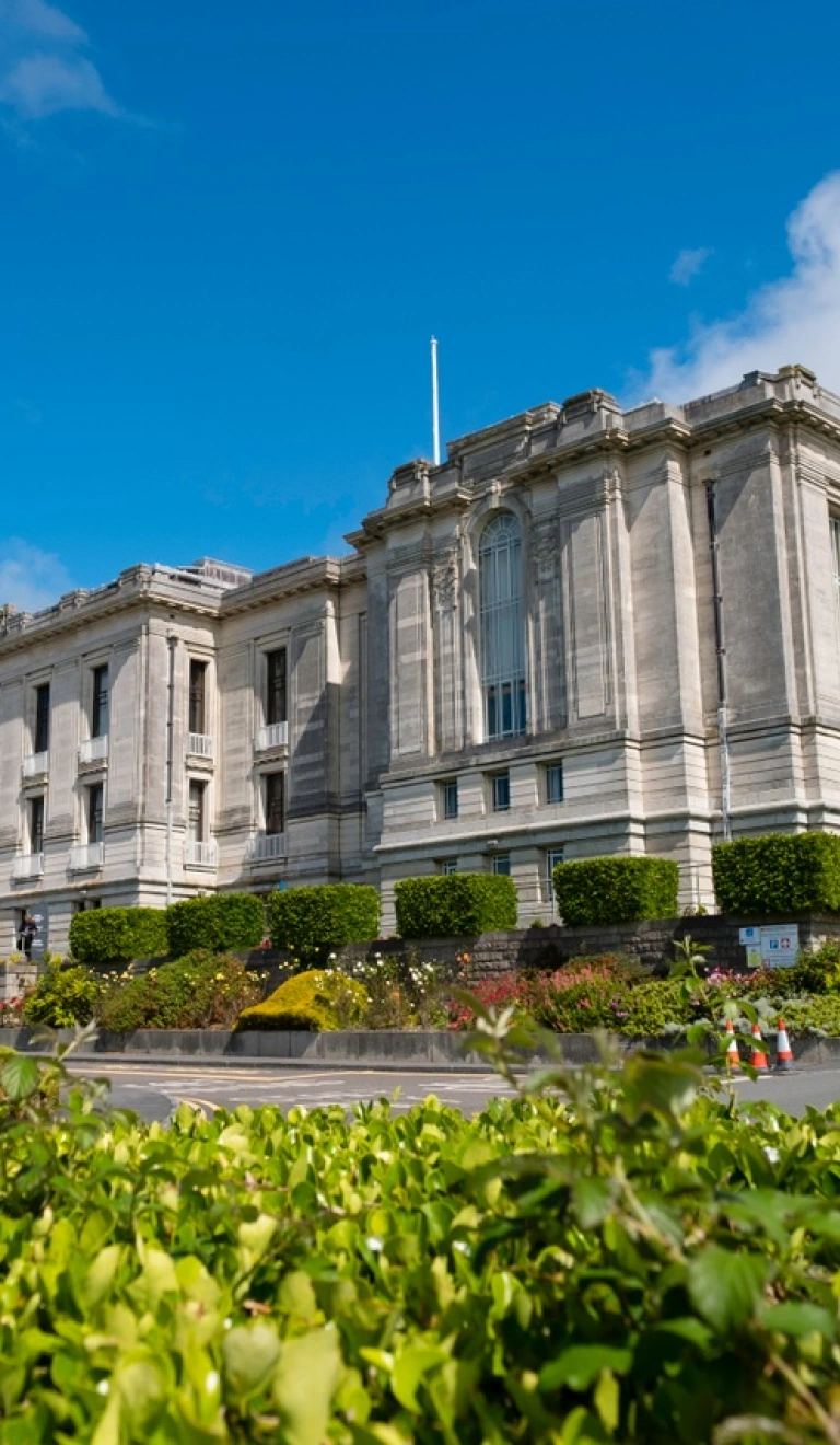 Outside view of The National Library of Wales.