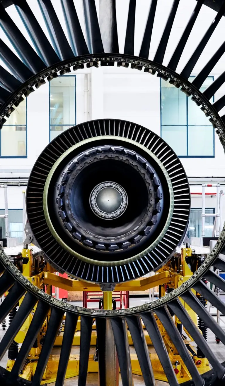 Image of large aerospace wheel at GE aviation South Wales