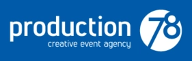Production 78 logo blue and white